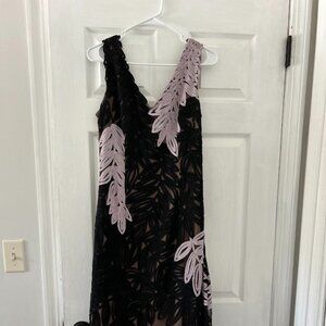 JS Collection Sleeveless Appliqué Mesh Overlay Dress – Size 10